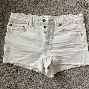 White Jean Shorts